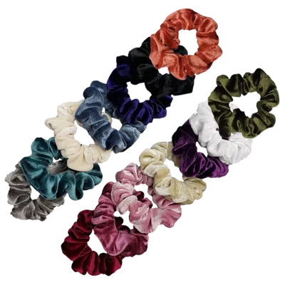 Pink Pewter Luxe Velvet Scrunchie Set