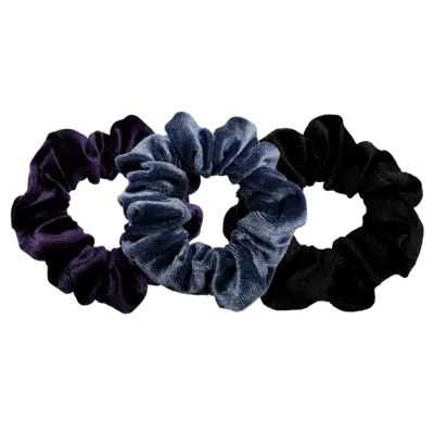 Pink Pewter Luxe Velvet Scrunchies - Black Raspberry