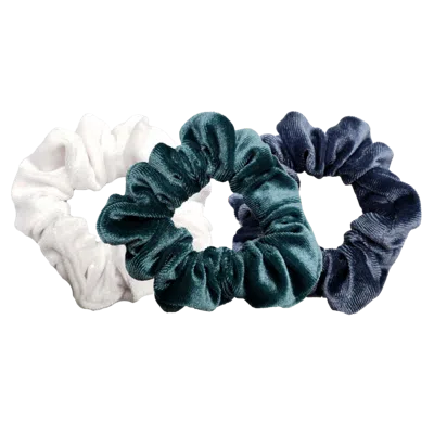 Pink Pewter Luxe Velvet Scrunchies - Blue Coconut