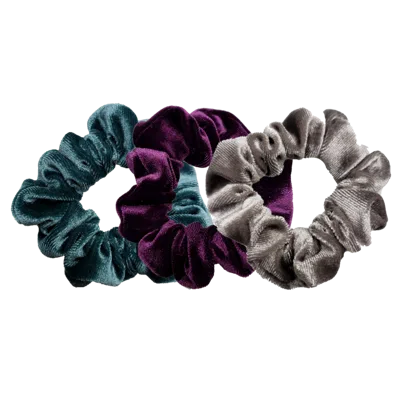 Pink Pewter Luxe Velvet Scrunchies - Blueberry Cheeesecake