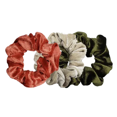Pink Pewter Luxe Velvet Scrunchies - Peach Pistachio Gelato