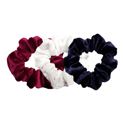 Pink Pewter Luxe Velvet Scrunchies - Usa Patriot Pack