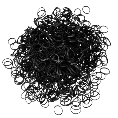 Pink Pewter No Snag Hair Ties / Elastics - Black