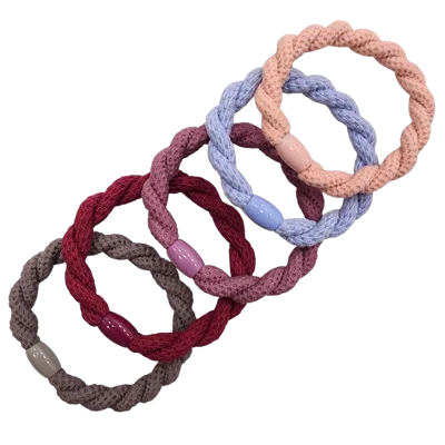 Pink Pewter Pony Elastics In Cylinder