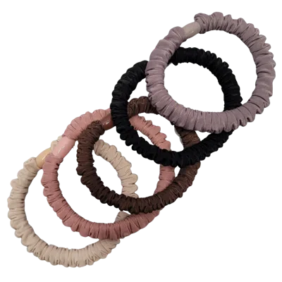Pink Pewter Pony Elastics In Cylinder