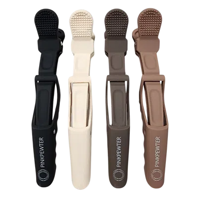 Pink Pewter Professional Crocodile Grip No-slip Sectioning Clips - Desert Hues