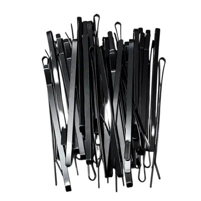 Pink Pewter Professional Flat Metal Styling Bobby Pins In Storage Case - Black