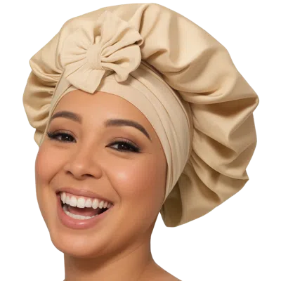 Pink Pewter Satin Luxe Double-lined Hair Bonnet - Almond In Brown