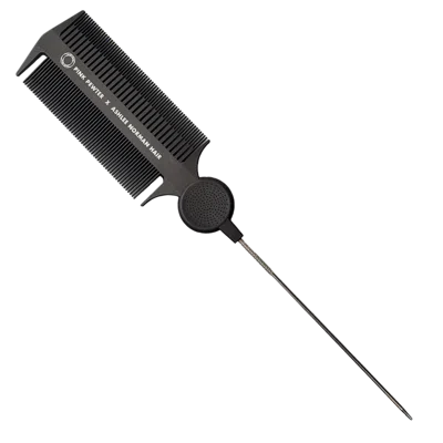 Pink Pewter Triple Threat Carbon Fibre Tease, Weave And Lock Styling Comb #5