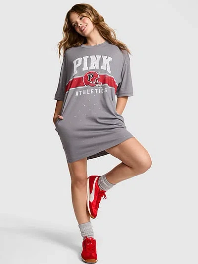Pink Pima Cotton T-shirt Dress In Gray