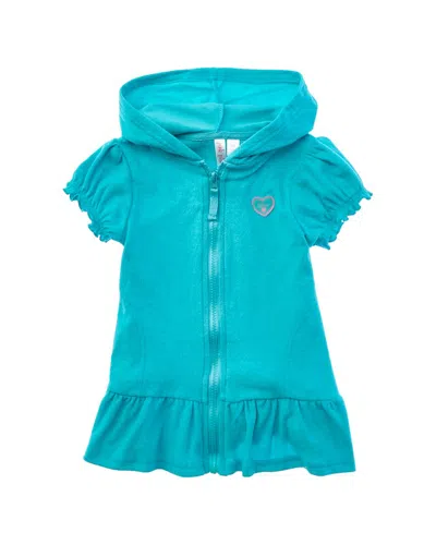 Pink Platinum Hooded Terry Coverup In Blue