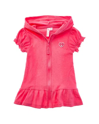 Pink Platinum Kids' Hooded Terry Coverup In Pink