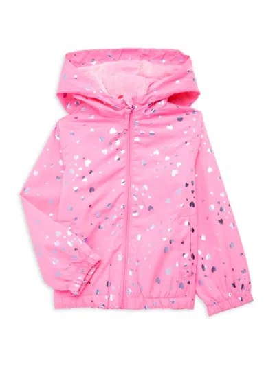Pink Platinum Babies' Little Girl's Faux Fur Lined Hooded Jacket In Cotton Candy