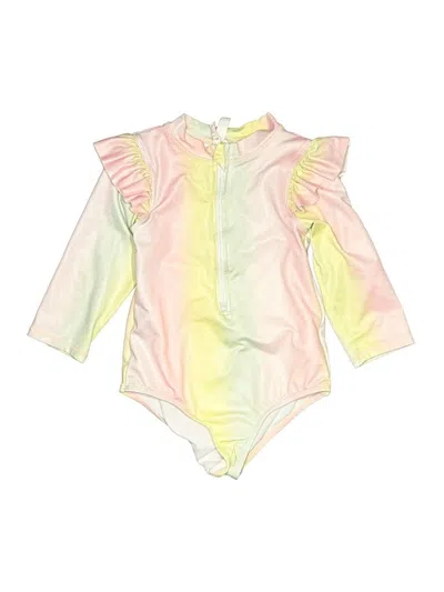 Pre-owned Pink Platinum Kids' Long Sleeve Onesie In Yellow