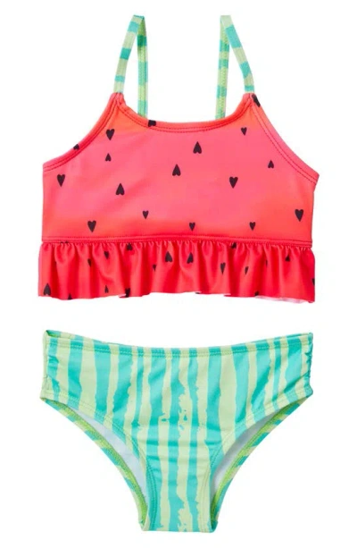 Pink Platinum Babies' Watermelon Two-piece Swimsuit In Red