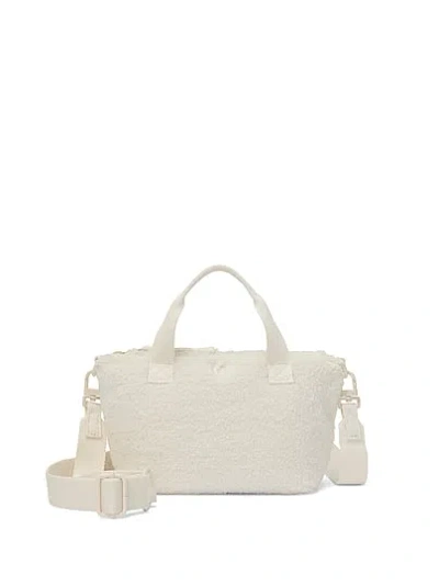 Pink Plush Teddy Mini Tote Bag In Sand