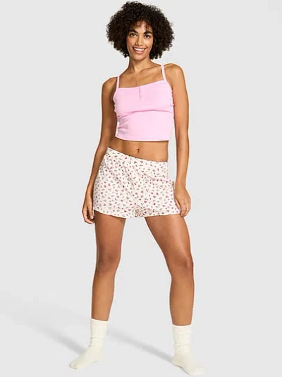Pink Pointelle Boxer Shorts In