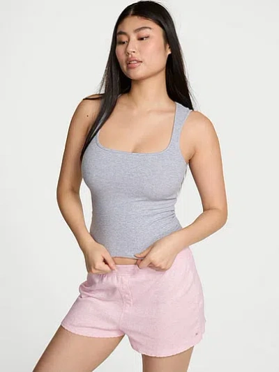 Pink Pointelle Boxer Shorts In