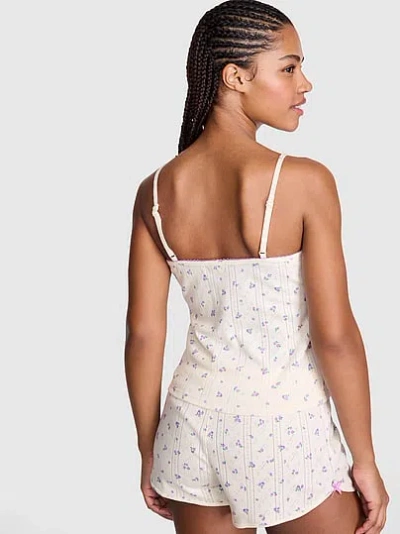 Pink Pointelle Sweetheart Cami In Orange