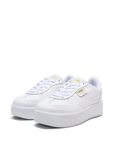 Pink Puma Palermo Elevata Leather Sneaker In White