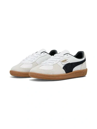 Pink Puma Palermo Leather Sneaker In White