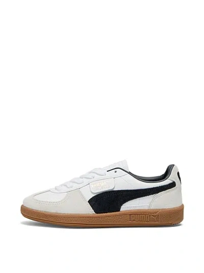 Pink Puma Palermo Leather Sneakers In White