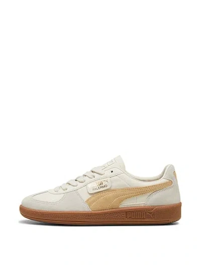 Pink Puma Palermo Leather Sneakers In White