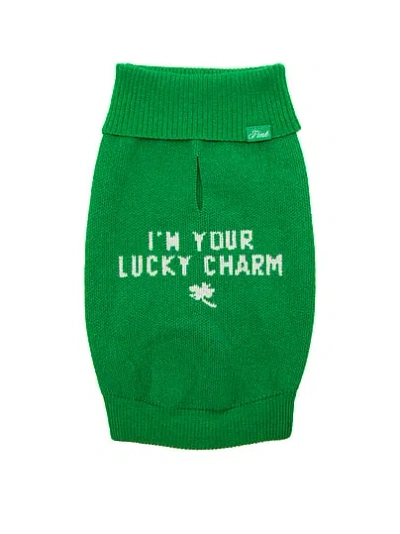 Pink Pup Pet Sweater In Green