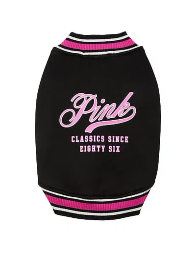 Pink Pup Pet Varsity Jacket In Black