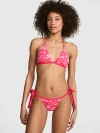Pink Push-up Triangle String Bikini Top In
