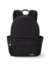 Pink Quilted Puffer Backpack In Black