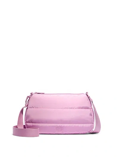 Pink Quilted Puffer Mini Hobo Bag In Purple