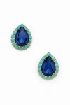 Pink Reef Pear Stud Earrings In Blue