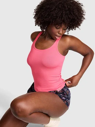 Pink Relaxed Rib Boyfriend Tank Top In