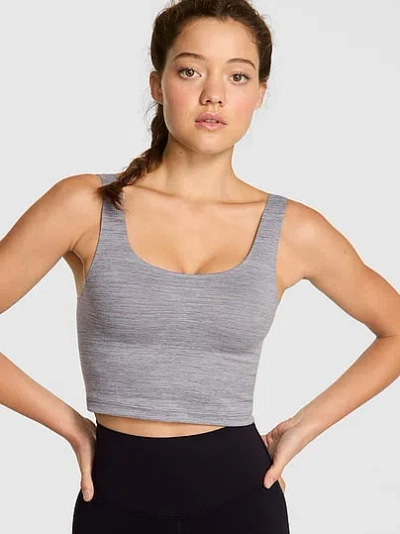 Pink Relay Bra Tank In Gray