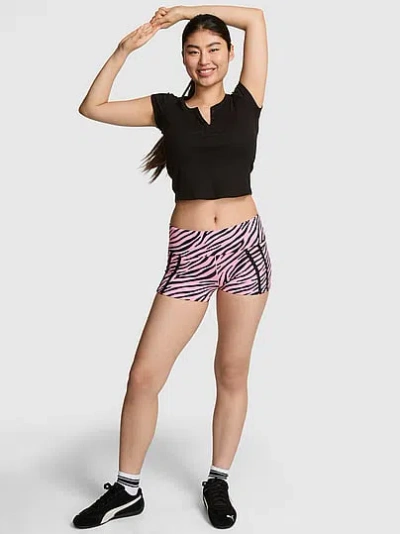 Pink Relay Colorblock Foldover Micro Shorts In Multi