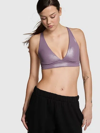 Pink Relay Criss-cross Plunge Sports Bra In Purple