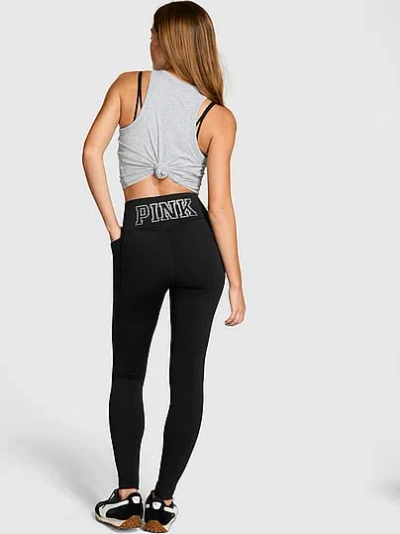 Pink Relay Leggings In Black