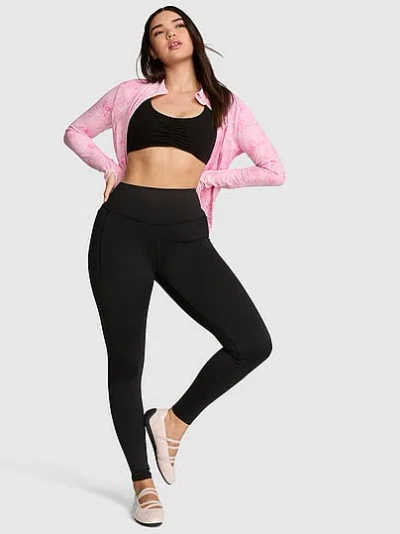 Pink Relay Leggings In Black