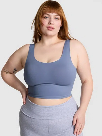 Pink Relay Longline Sports Bra In Blue