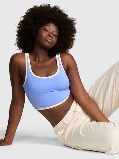 Pink Relay Longline Sports Bra In Blue