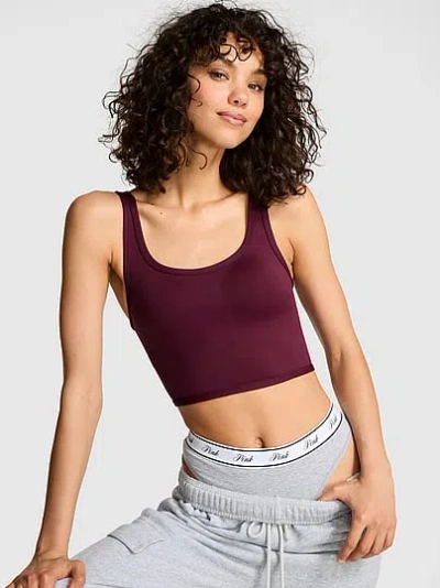Pink Relay Longline Sports Bra In Purple