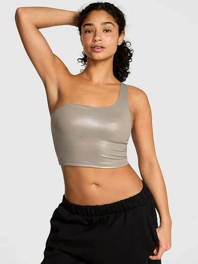 Pink Relay One-shoulder Bra Tank In Gray