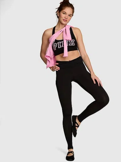 Pink Relay™ Overlap-band Leggings In Black