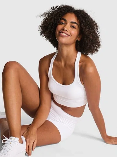 Pink Relay Racerback Tank Top In White