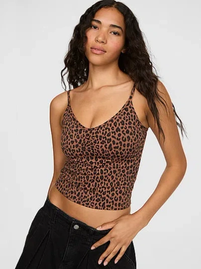 Pink Relay™ Ruched Bra Tank In Animal Print