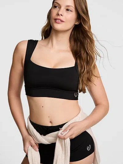 Pink Relay™ Ruched Cropped Bra Tank In Black