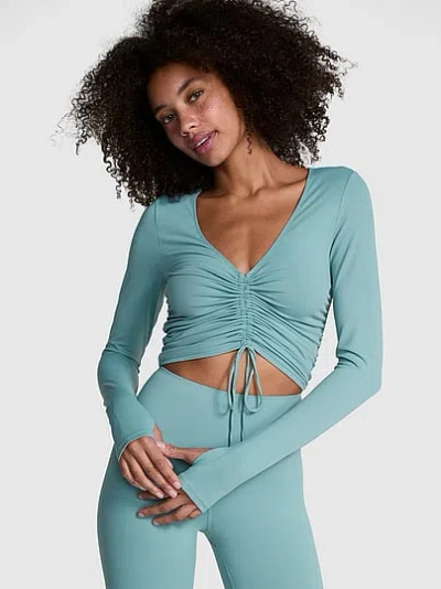 Pink Relay Ruched Long-sleeve Top In Multi