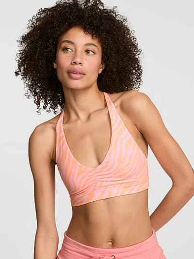 Pink Relay™ Ruched Plunge Sports Bra In Orange