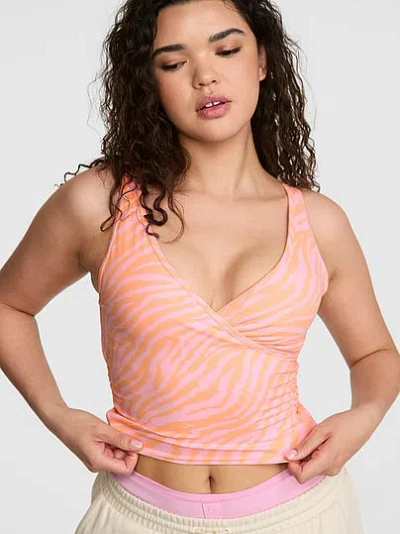 Pink Relay™ Ruched Wrap Bra Tank In Orange